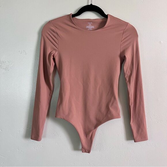 nuuds Tops - nuuds Long Sleeve Crewneck Bodysuit, Clay, Size XS